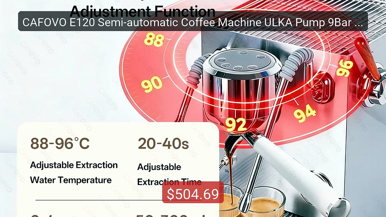 CAFOVO E120 Semi-automatic Coffee Machine ULKA Pump 9Bar OPV S... -- Hot Deal 2026 | Limited Offer!