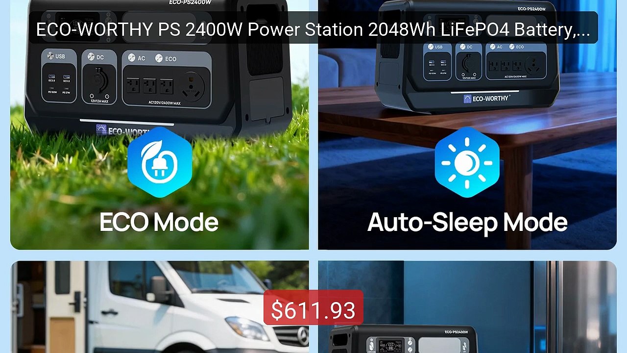 ECO-WORTHY PS 2400W Power Station 2048Wh LiFePO4 Battery, Sol... -- Amazing Value 2026 | Must Have!