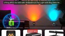 U'King 4PCS 6x18W 6IN1 RGBAW+UV Par Light with Bag DMX Remote ... -- Best Buy 2026 | Great Quality!