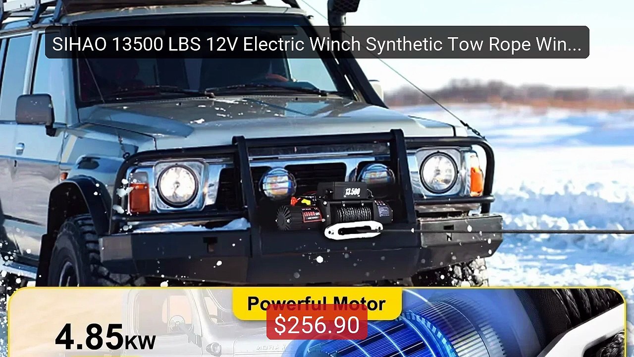 SIHAO 13500 LBS 12V Electric Winch Synthetic Tow Rope Winch 24M/92... -- Best Deal 2026 | Shop Now!