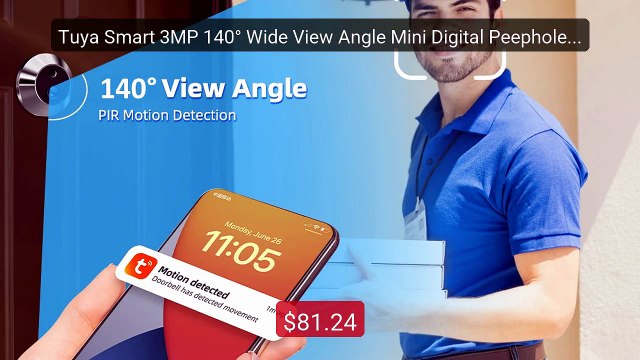 Tuya Smart 3MP 140° Wide View Angle Mini Digital Peephole Eye Viewe... Top Rated 2026 | Buy Now!