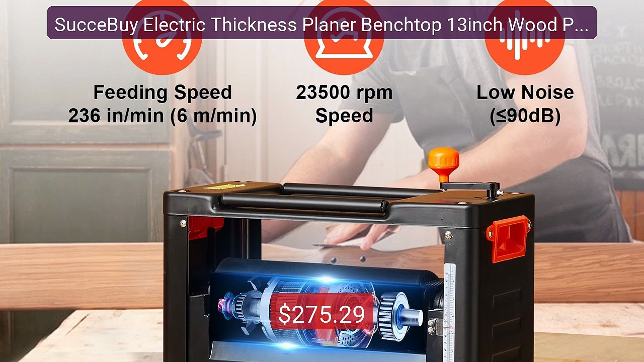 SucceBuy Electric Thickness Planer Benchtop 13i...