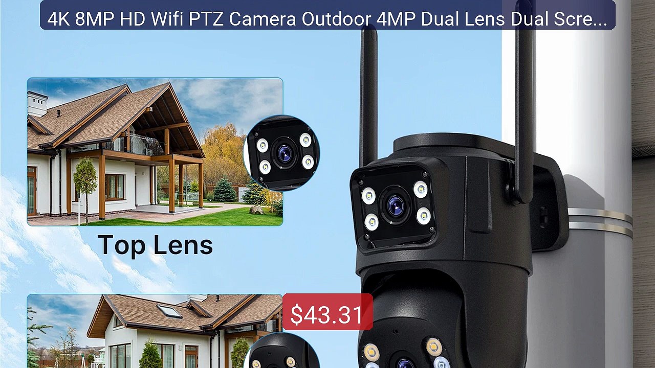 4K 8MP HD Wifi PTZ Camera Outdoor 4MP Dual Lens Dual Screen... -- Top Pick 2026 | Unbeatable Price!