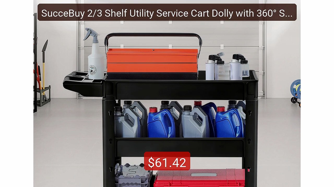 SucceBuy 2/3 Shelf Utility Service Cart Dolly with 360° Swi... -- Top Pick 2026 | Unbeatable Price!