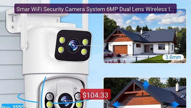 Smar WiFi Security Camera System 6MP Dual Lens Wireless IP Ca... Amazing Value 2026 | Must Have!