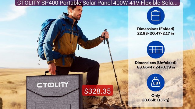 CTOLITY SP400 Portable Solar Panel 400W 41V Flexible Solar Charger... Best Deal 2026 | Shop Now!