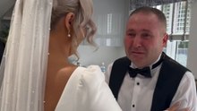 Heartfelt Wedding Moment: Daughter and Father's Touching Encounter