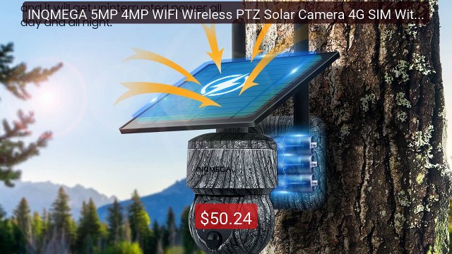 INQMEGA 5MP 4MP WIFI Wireless PTZ Solar Camera 4G SIM With Sol... Best Buy 2026 | Great Quality!