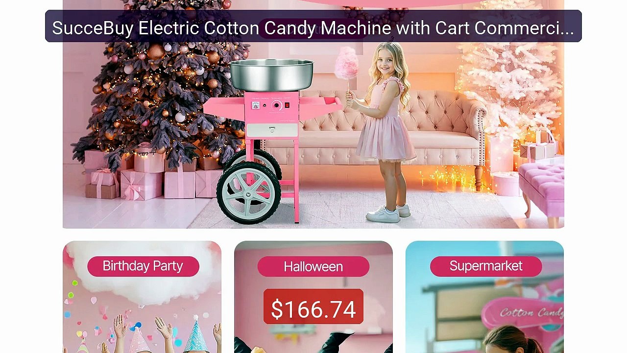 SucceBuy Electric Cotton Candy Machine with Cart Commercial Ca... -- Best Buy 2026 | Great Quality!