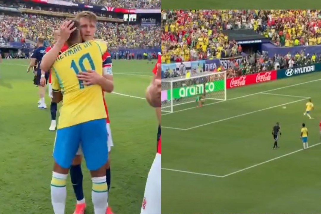 Neymar's fiery penalty exchange with Norway keeper ends with classy apology after Brazil's exit