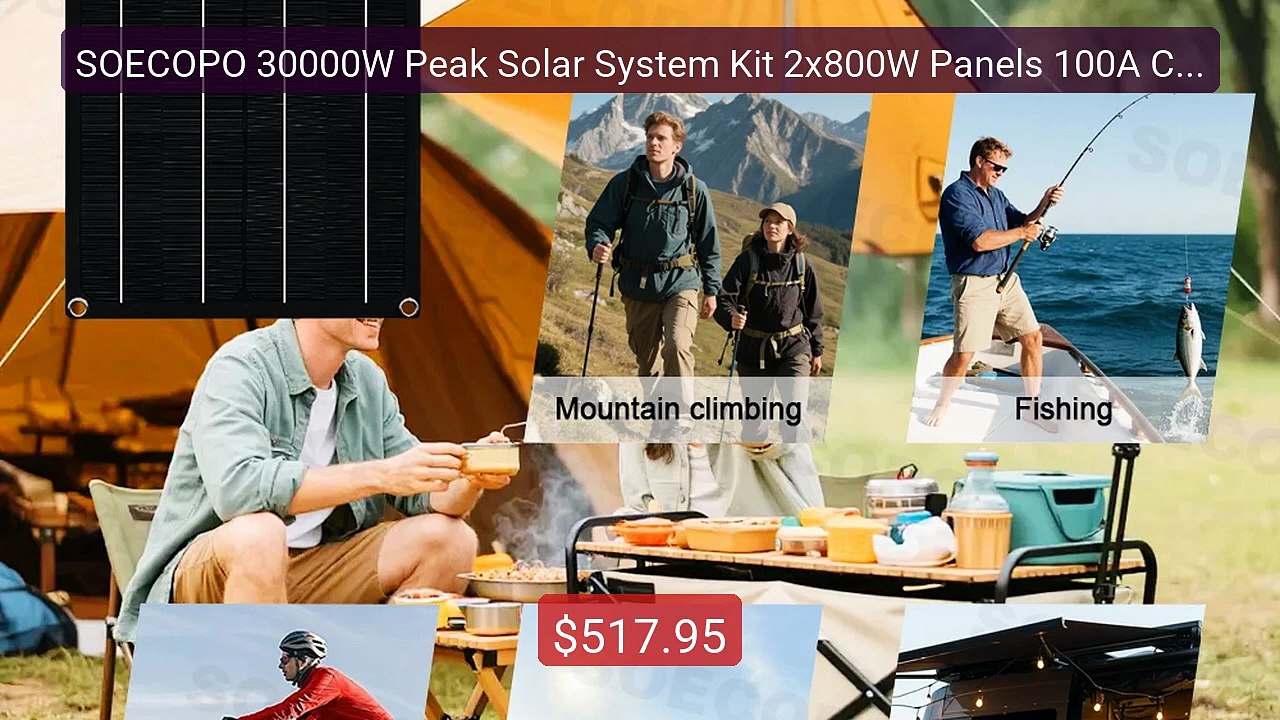 SOECOPO 30000W Peak Solar System Kit 2x800W Panels 100A Controller... -- Best Deal 2026 | Shop Now!