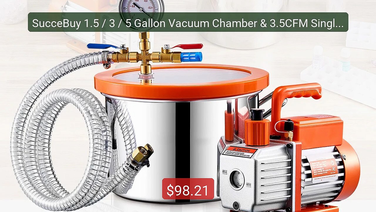SucceBuy 1.5 / 3 / 5 Gallon Vacuum Chamber & 3.5CFM Single Sta... -- Best Buy 2026 | Great Quality!