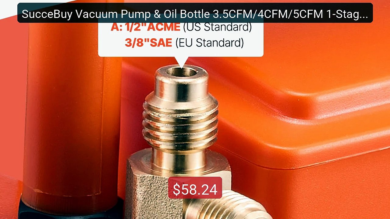 SucceBuy Vacuum Pump & Oil Bottle 3.5CFM/4CFM/5CFM 1-Stage or... -- Amazing Value 2026 | Must Have!