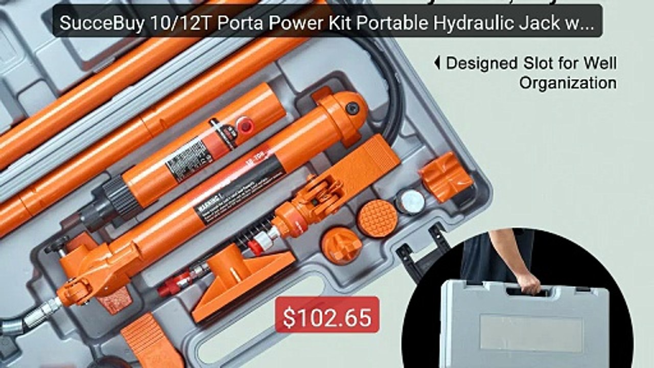 SucceBuy 10/12T Porta Power Kit Portable Hydraulic Jack with 4... -- Hot Deal 2026 | Limited Offer!
