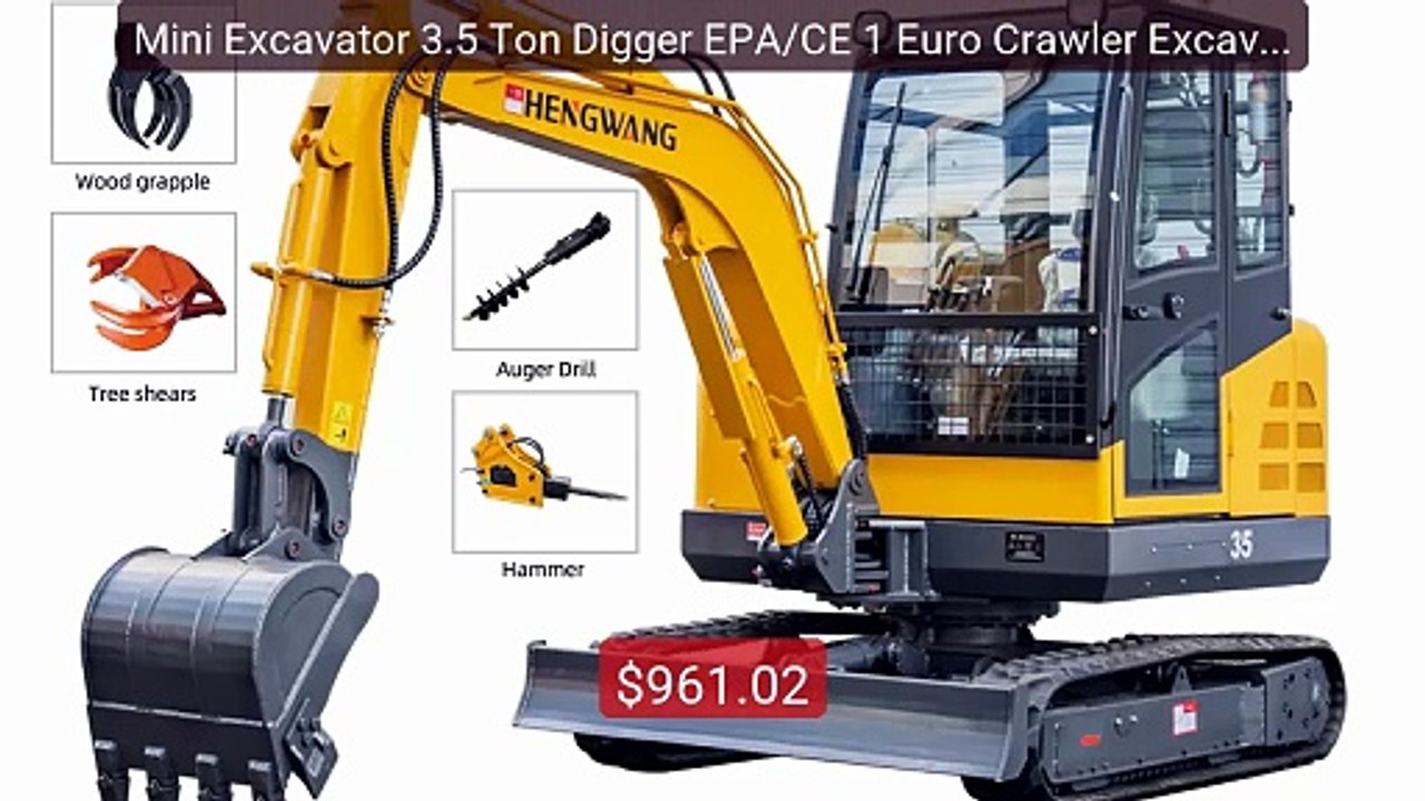 Mini Excavator 3.5 Ton Digger EPA/CE 1 Euro Crawler Excavat... -- Top Pick 2026 | Unbeatable Price!