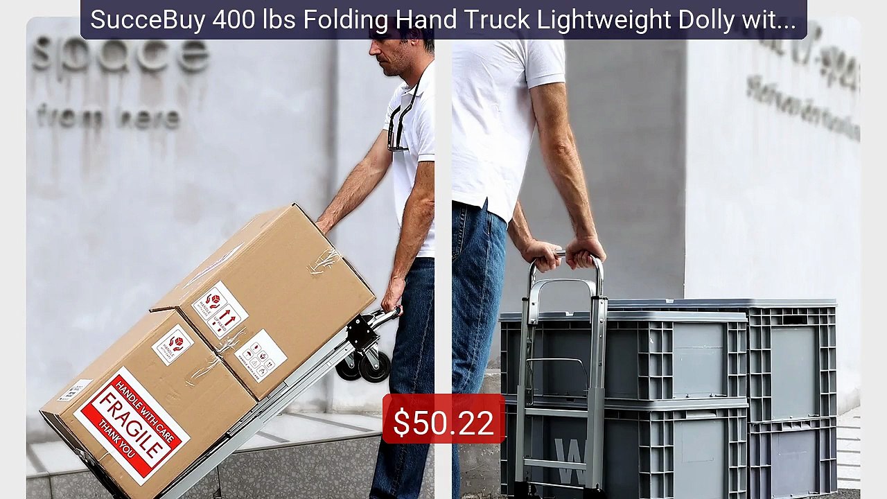 SucceBuy 400 lbs Folding Hand Truck Lightweight Dolly with Whe... -- Best Buy 2026 | Great Quality!