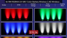 4x18W RGBWA UV 6IN1 Color Battery Wireless 2.4G Wireless DM... -- Top Pick 2026 | Unbeatable Price!