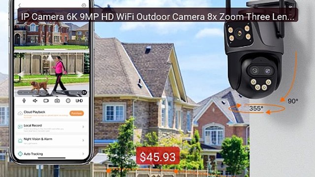 IP Camera 6K 9MP HD WiFi Outdoor Camera 8x Zoom Three Lens Dual Sc... Best Deal 2026 | Shop Now!