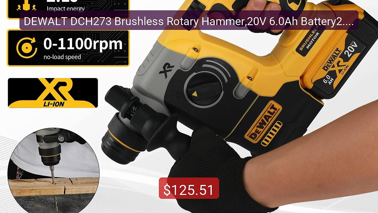 DEWALT DCH273 Brushless Rotary Hammer,20V 6.0Ah Battery2.1J Impact... -- Best Deal 2026 | Shop Now!