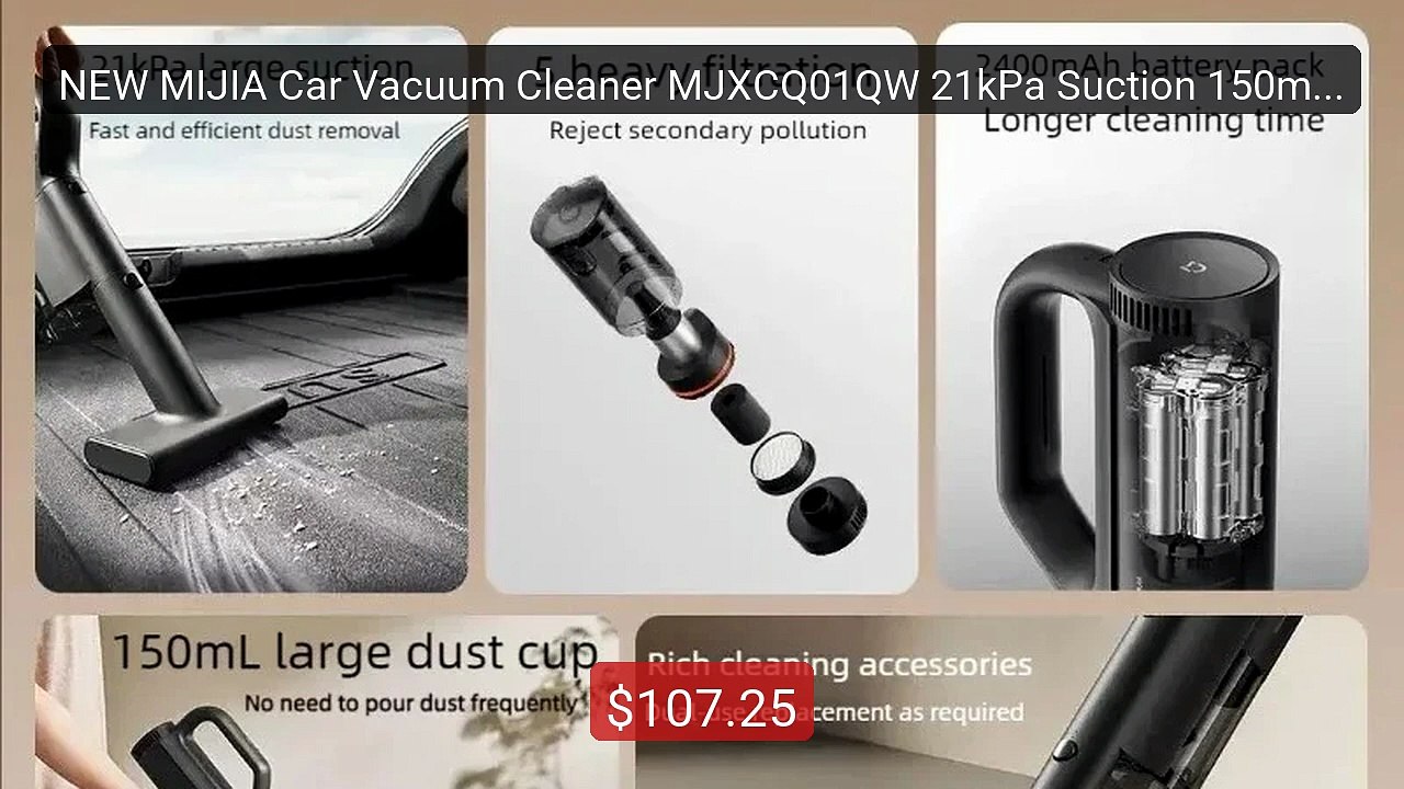 NEW MIJIA Car Vacuum Cleaner MJXCQ01QW 21kPa Suction 150mL Dust Cu... -- Best Deal 2026 | Shop Now!