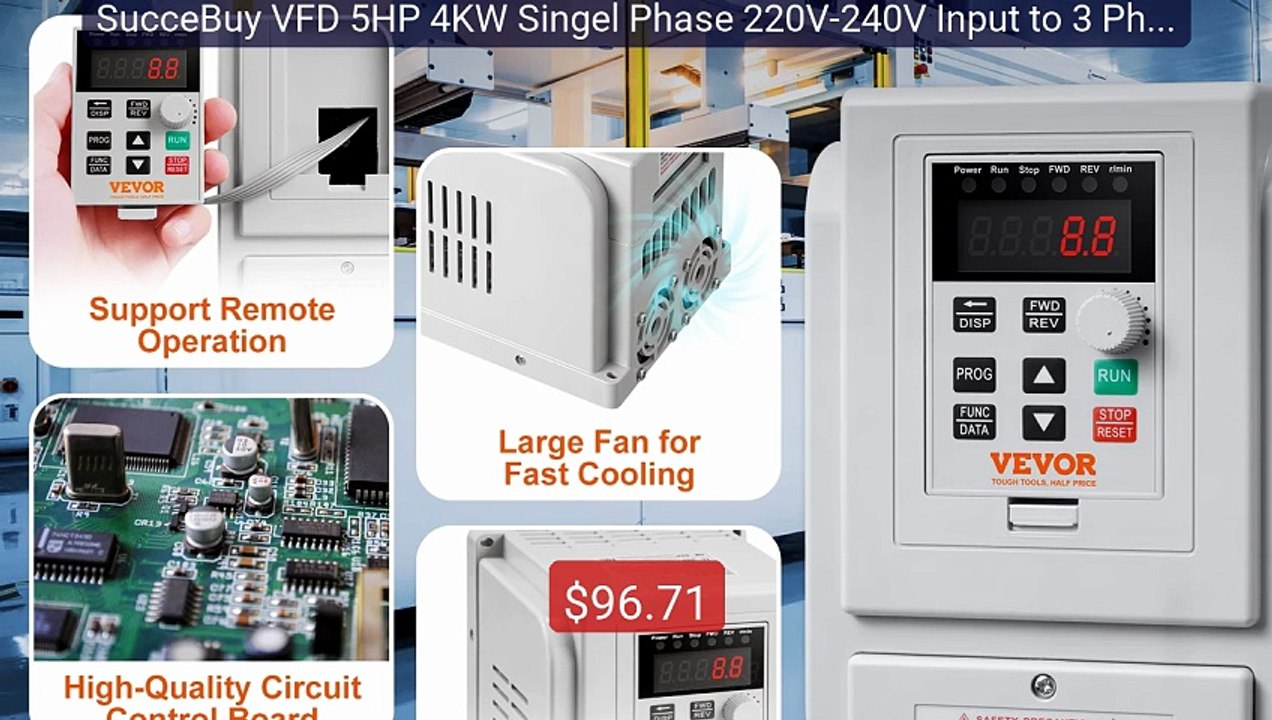 SucceBuy VFD 5HP 4KW Singel Phase 220V-240V Input to 3 Phas... -- Top Pick 2026 | Unbeatable Price!