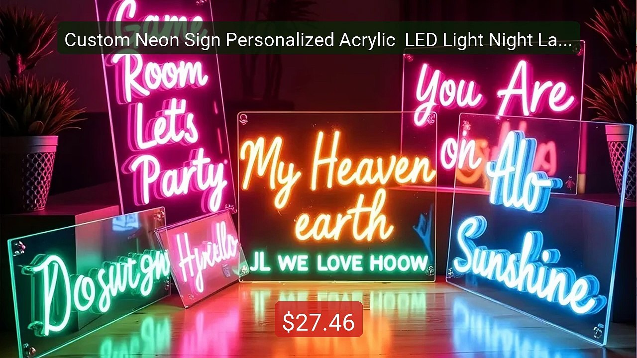 Custom Neon Sign Personalized Acrylic  LED Light Night Lamp fo... -- Hot Deal 2026 | Limited Offer!