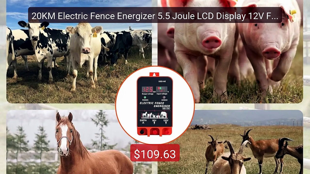 20KM Electric Fence Energizer 5.5 Joule LCD Display 12V Farm Lives... -- Best Deal 2026 | Shop Now!