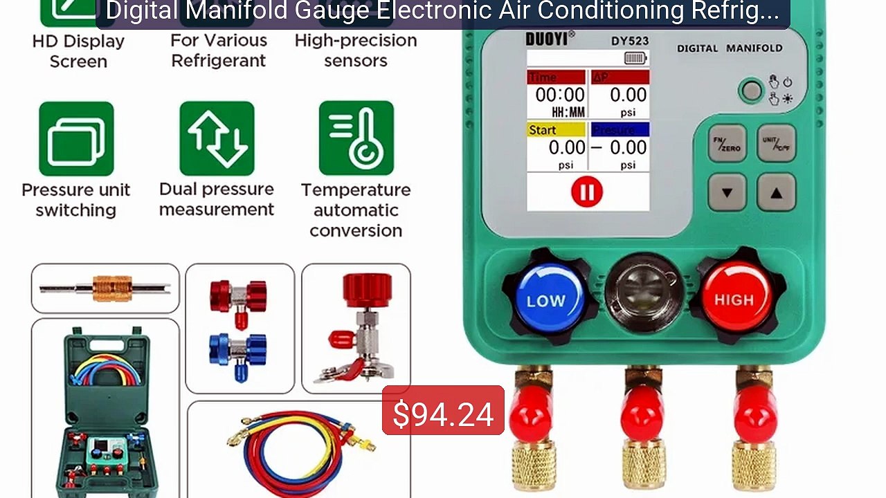Digital Manifold Gauge Electronic Air Conditioning Refrigerant Fluo... -- Top Rated 2026 | Buy Now!