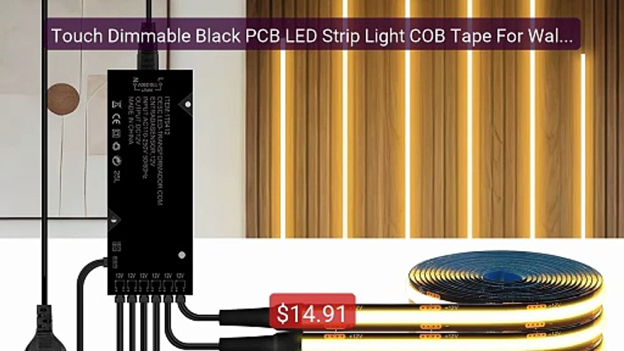 Touch Dimmable Black PCB LED Strip Light COB Tape For Walnut A... -- Best Buy 2026 | Great Quality!