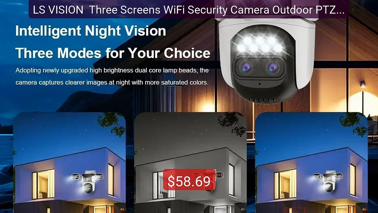 LS VISION  Three Screens WiFi Security Camera Outdoor PTZ 10X Optic... -- Top Rated 2026 | Buy Now!