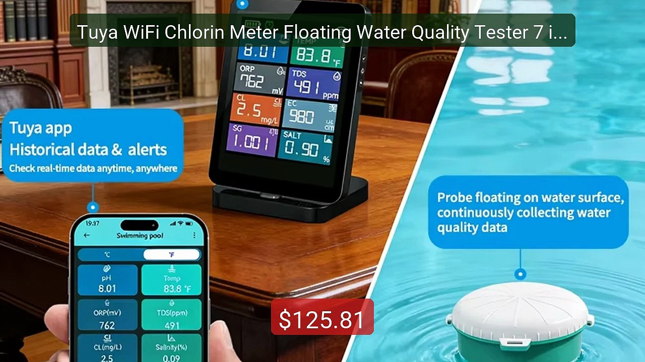 Tuya WiFi Chlorin Meter Floating Water Quality Tester 7 in 1 P... -- Hot Deal 2026 | Limited Offer!