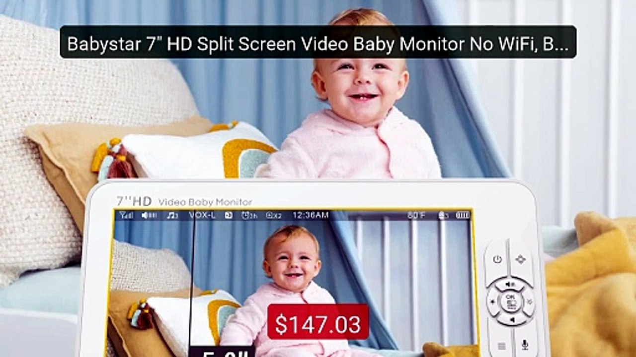 Babystar 7" HD Split Screen Video Baby Monitor No WiFi, Baby Camera... -- Top Rated 2026 | Buy Now!