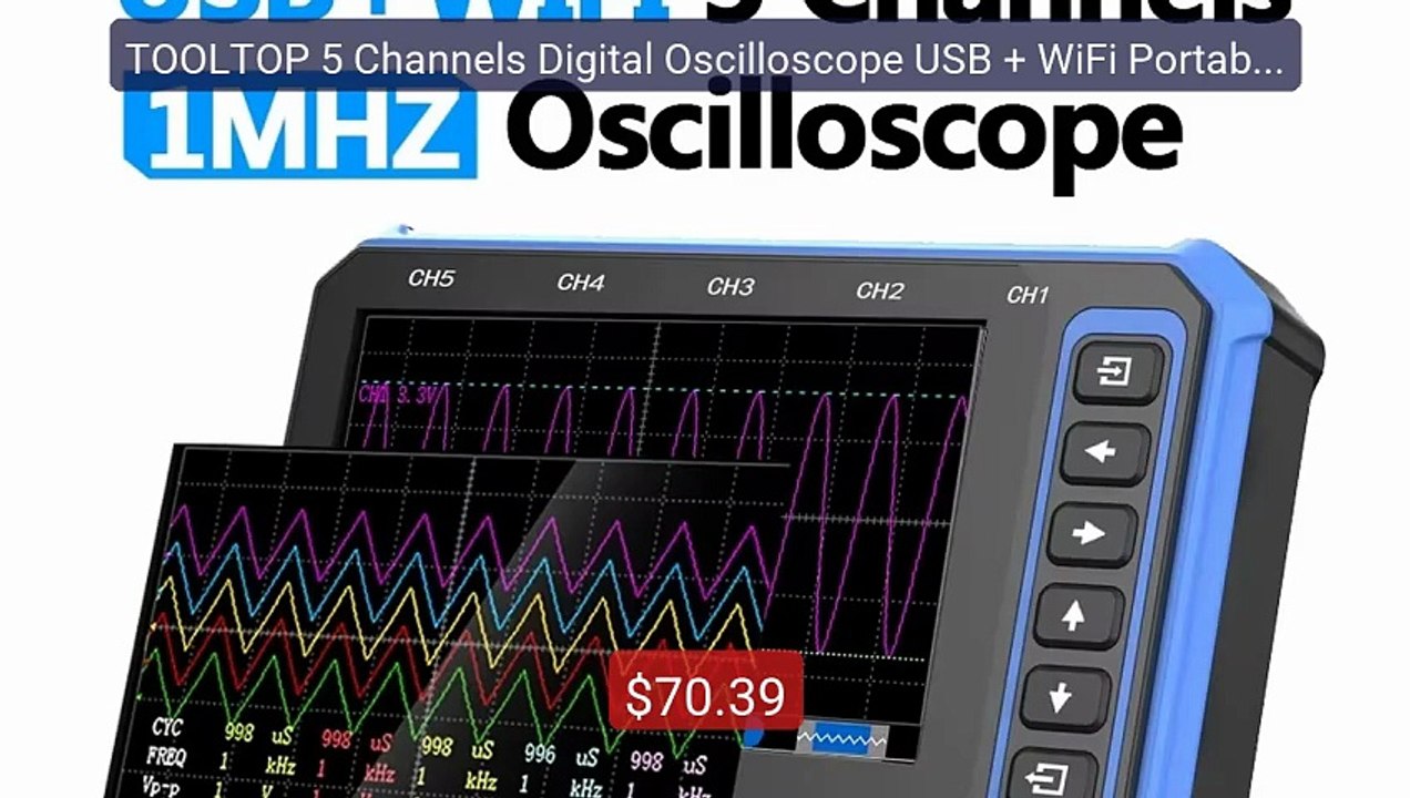 TOOLTOP 5 Channels Digital Oscilloscope USB + WiFi Portable O... -- Amazing Value 2026 | Must Have!