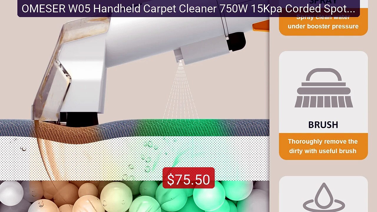 OMESER W05 Handheld Carpet Cleaner 750W 15Kpa Corded Spot Clean Ma... -- Best Deal 2026 | Shop Now!