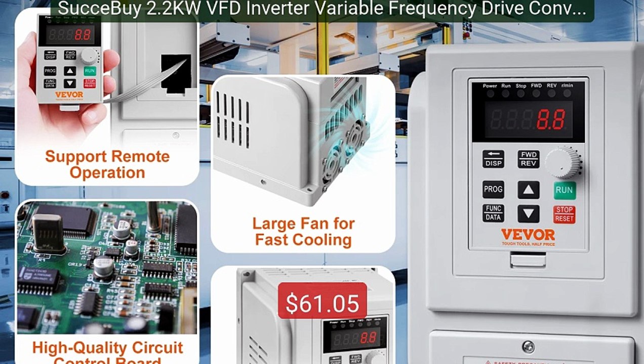 SucceBuy 2.2KW VFD Inverter Variable Frequency Drive Converte... -- Amazing Value 2026 | Must Have!
