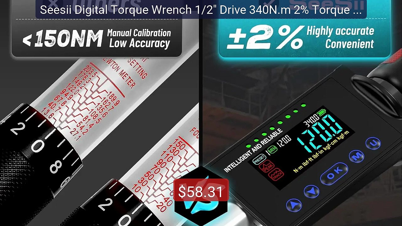 Seesii Digital Torque Wrench 1/2" Drive 340N.m 2% Torque Accuracy E... -- Top Rated 2026 | Buy Now!