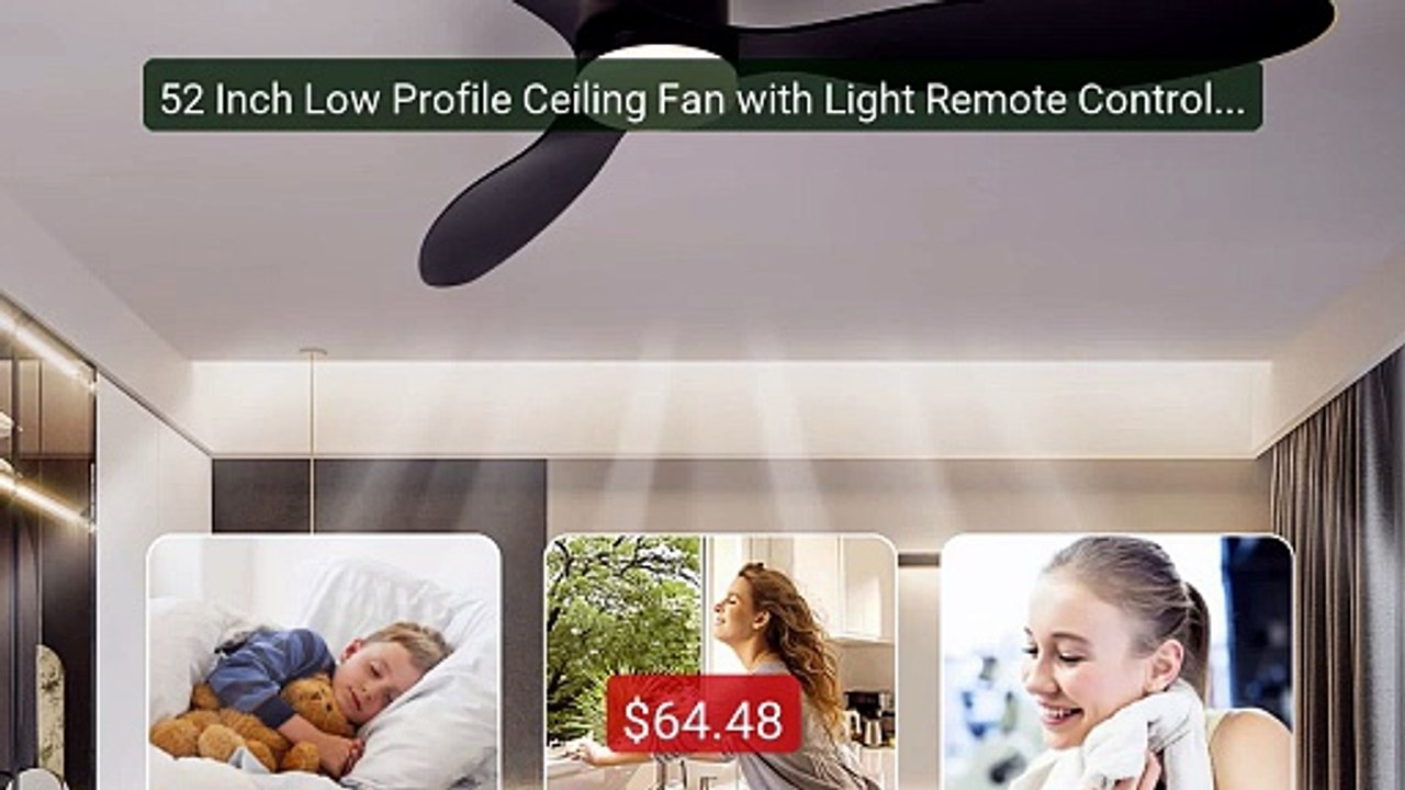 52 Inch Low Profile Ceiling Fan with Light Remote Control for... -- Amazing Value 2026 | Must Have!