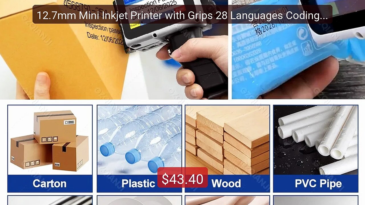 12.7mm Mini Inkjet Printer with Grips 28 Languages Coding Portable... -- Best Deal 2026 | Shop Now!