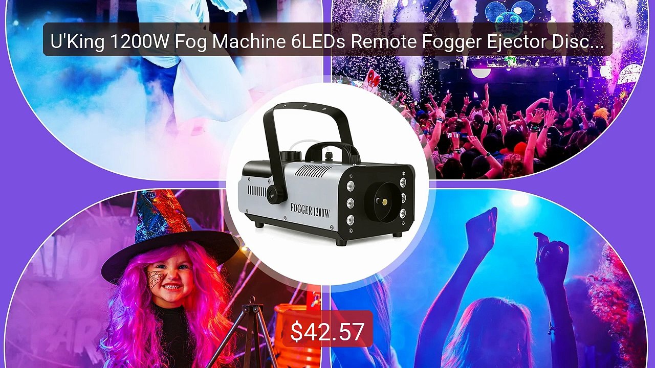 U'King 1200W Fog Machine 6LEDs Remote Fogger Ejector Disco Colorfu... -- Best Deal 2026 | Shop Now!