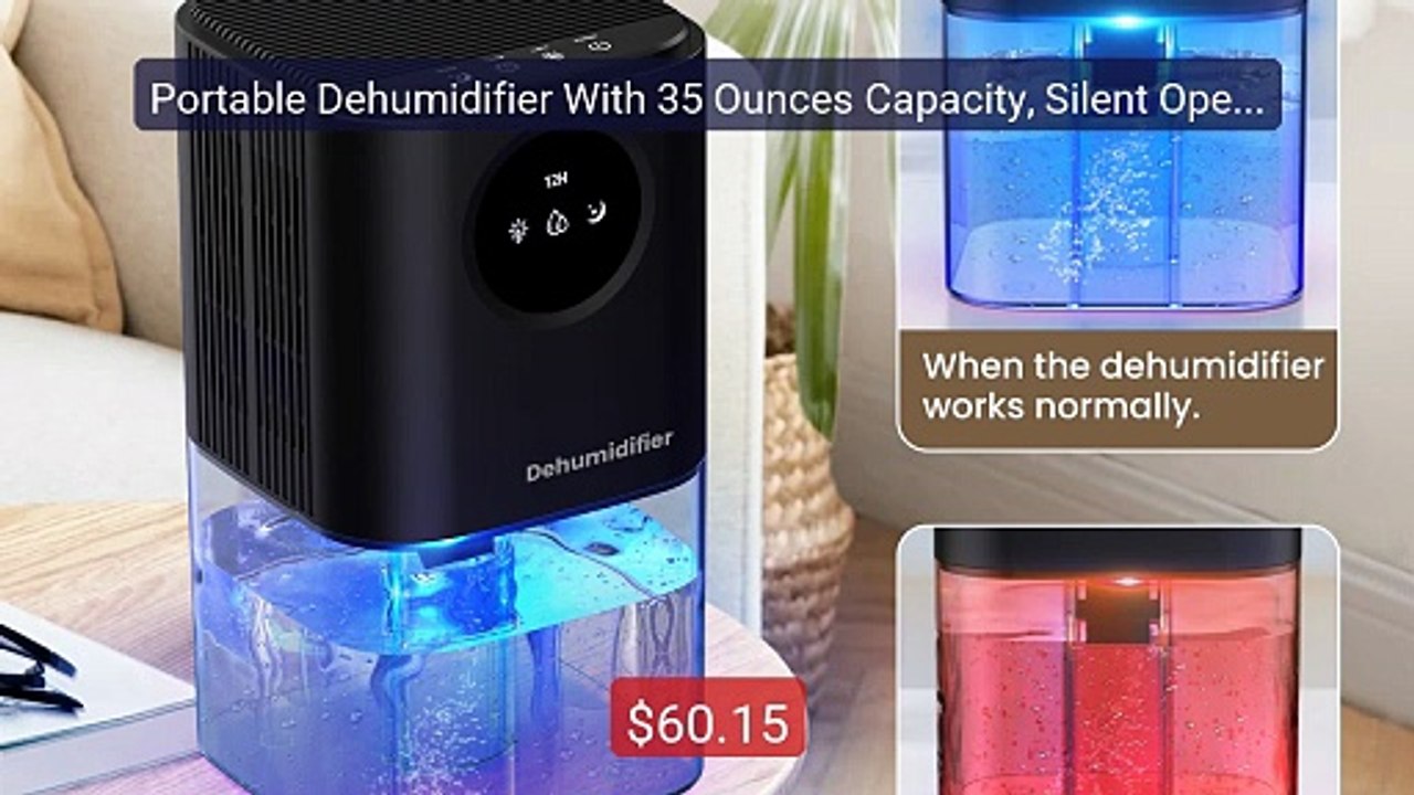 Portable Dehumidifier With 35 Ounces Capacity, Silent Operatio... -- Best Buy 2026 | Great Quality!
