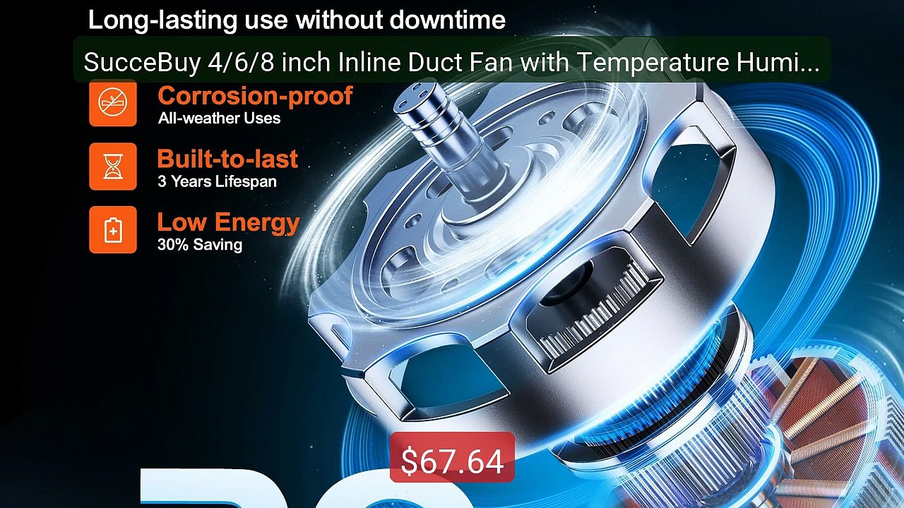 SucceBuy 4/6/8 inch Inline Duct Fan with Temperature Humidi... -- Top Pick 2026 | Unbeatable Price!