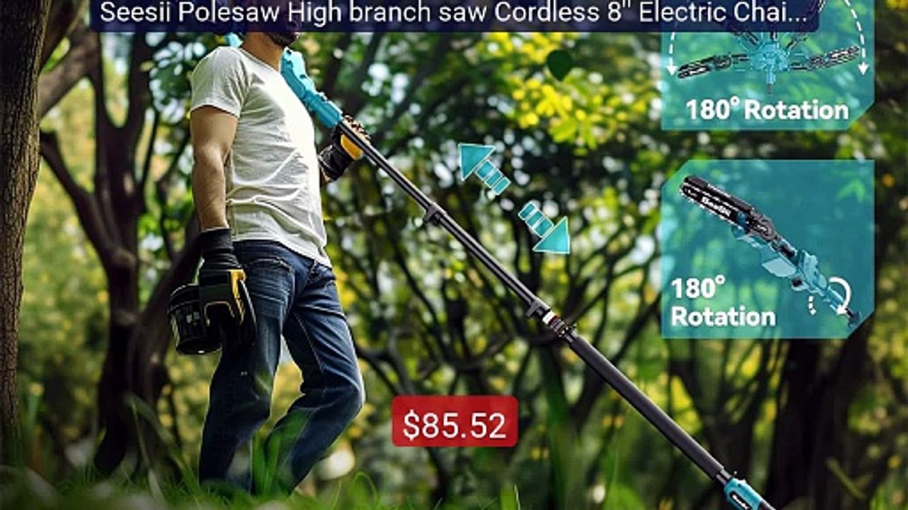 Seesii Polesaw High branch saw Cordless 8'' Electric Chainsaw ... -- Hot Deal 2026 | Limited Offer!