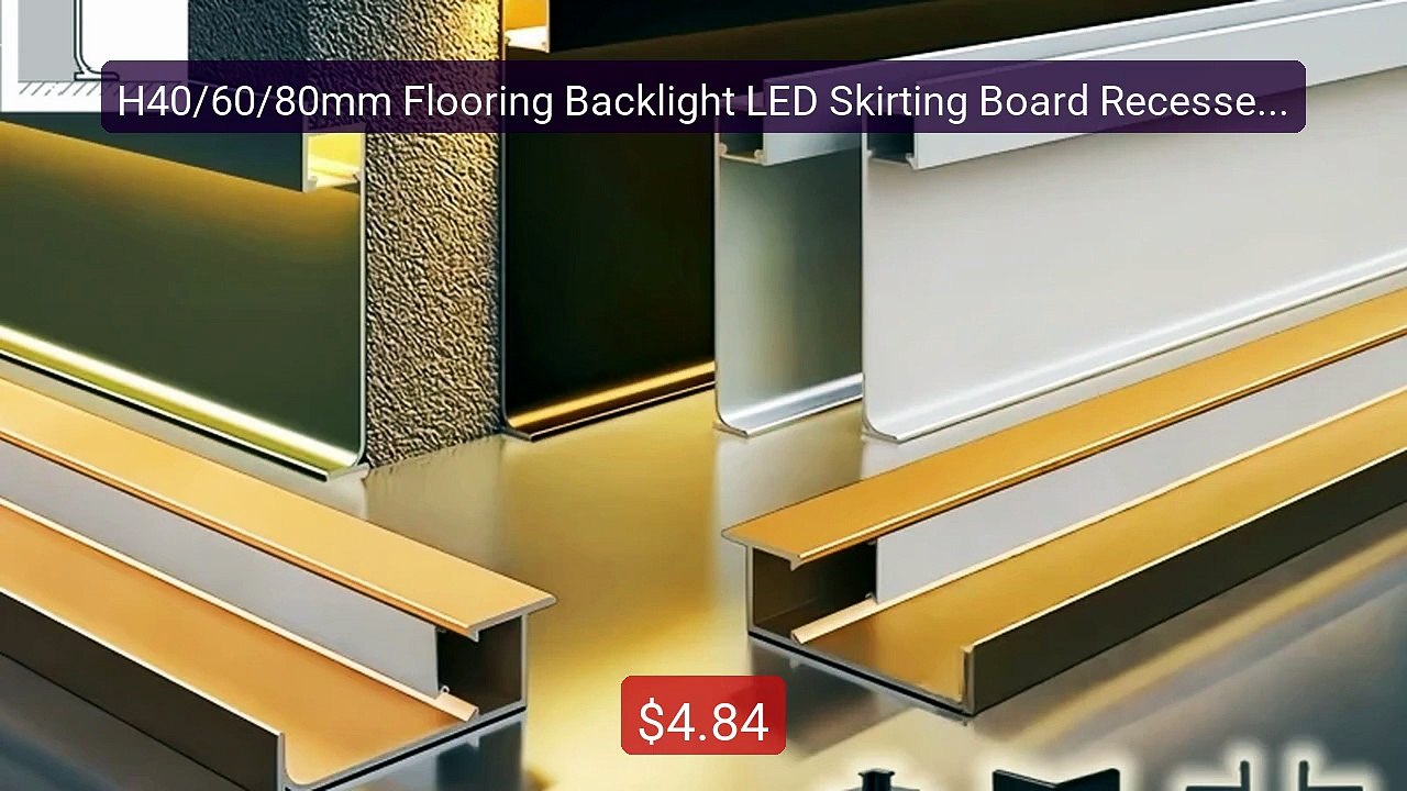 H40/60/80mm Flooring Backlight LED Skirting Board Recessed Aluminum... -- Top Rated 2026 | Buy Now!