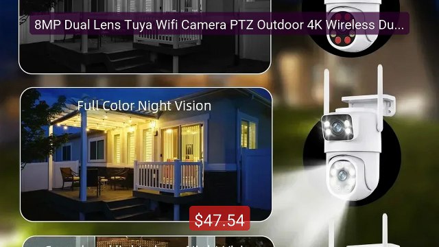 8MP Dual Lens Tuya Wifi Camera PTZ Outdoor 4K Wireless Dual S... Amazing Value 2026 | Must Have!