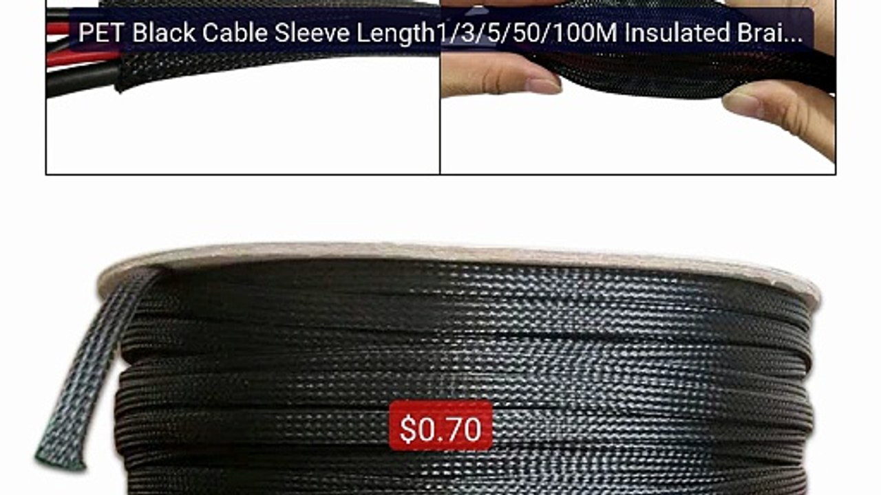 PET Black Cable Sleeve Length1/3/5/50/100M Insulated Braided Sleevi... -- Top Rated 2026 | Buy Now!