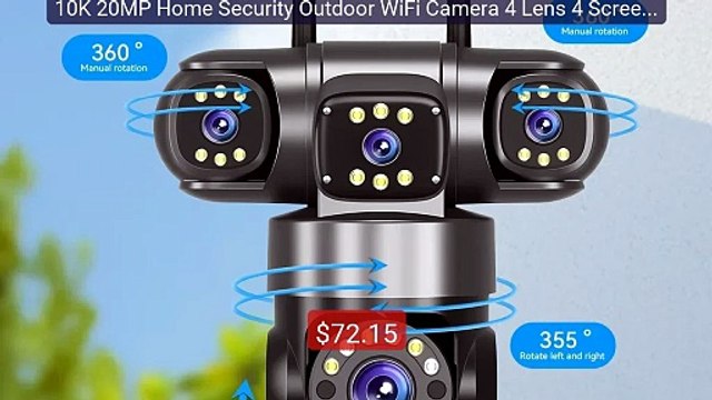 10K 20MP Home Security Outdoor WiFi Camera 4 Lens 4 Screen 360° 16X... Top Rated 2026 | Buy Now!