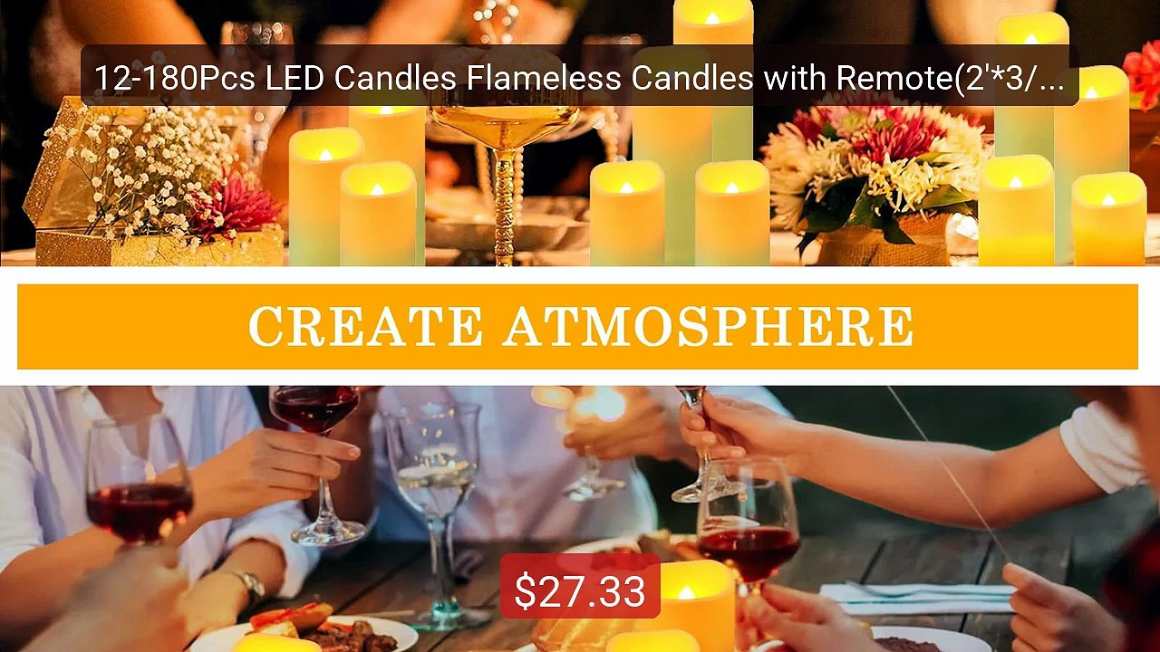 12-180Pcs LED Candles Flameless Candles with Remote(2'*3/4/5/6') We... -- Top Rated 2026 | Buy Now!