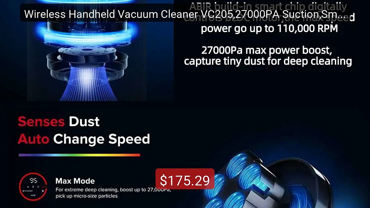 Wireless Handheld Vacuum Cleaner VC205,27000PA Suction,Smart ... -- Amazing Value 2026 | Must Have!