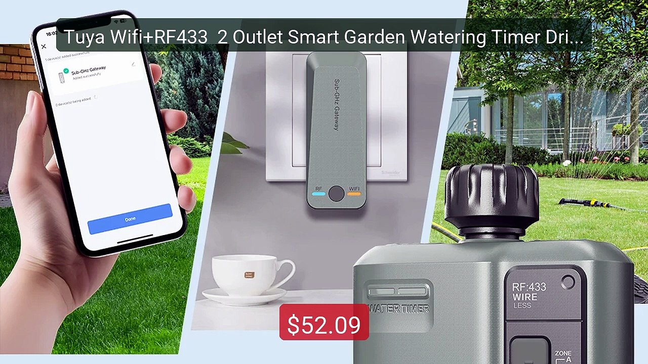 Tuya Wifi+RF433  2 Outlet Smart Garden Watering Timer Drip Irr... -- Hot Deal 2026 | Limited Offer!