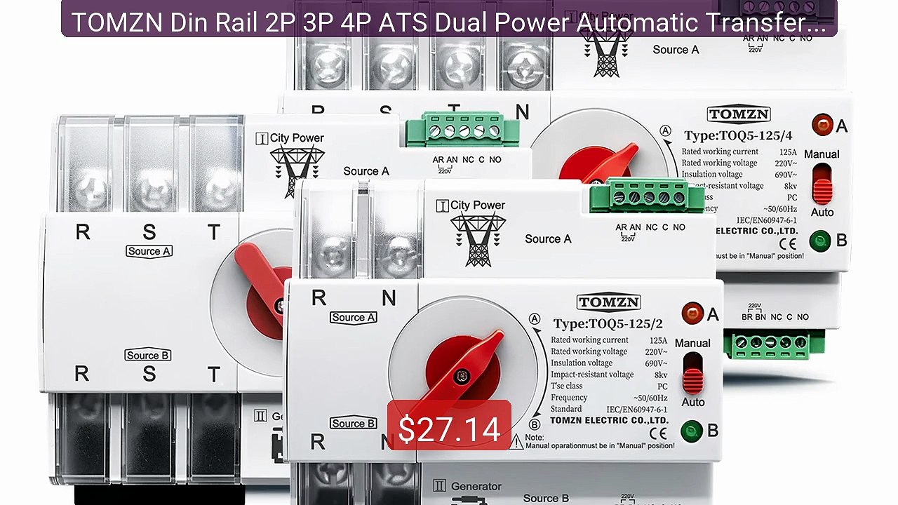 TOMZN Din Rail 2P 3P 4P ATS Dual Power Automatic Transfer Switch E... -- Best Deal 2026 | Shop Now!